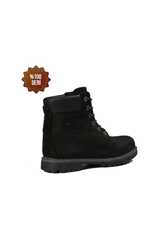 Hammer Jack Hakiki Deri Siyah Nubuk Unisex Bot Siyah