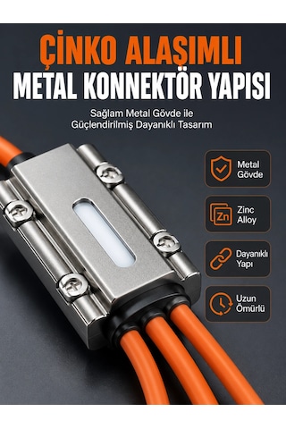 Znv Zenvia Mey İthalat Usb Type-c, Lightning Ve Micro Usb Uyumlu 3'ü 1 Arada Hızlı Şarj Kablosu Znv2025 Cmn Belirtilmemiş