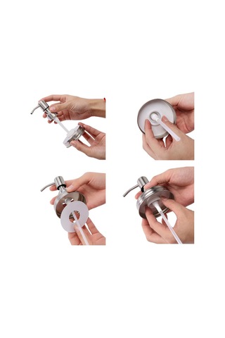 Ahşap Etiketli Şık Pas Yalıtımlı Pompa Şişesi Dispenser - 304 Paslanmaz Çelik Banyo Veya Mutfak Jel/sıvı Kap Çok Renkli