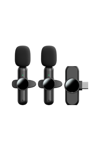 K3 Yeni Özel Model Kablosuz Lavalier Mikrofon, Bir Çekim İki Gürültü Azaltma 2.4g Mini Mikrofon Fabrika Satış Noktası Pingguo Arayüzü Bir İçin İki Çift Mikrofon Tek Alıcı