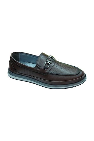 Serhan Ayakkabı 2009 Erkek Kahve 40-44 Deri Tokalı Loafer Ayakkabı Kahve