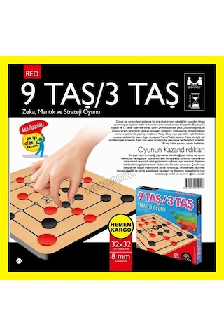 Redka 9 Taş 3 Taş Zeka Oyunu