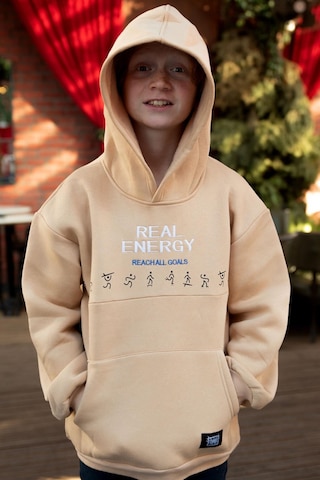 Jabber Erkek Çocuk Sweatshirt Enerji Modu 5-14 Yaş, Bej