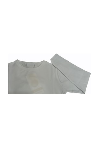 Özdemirli Bebe Basic Düz Bisiklet Yaka Uzun Kollu Likralı Badi Sweat T-shirt Beyaz