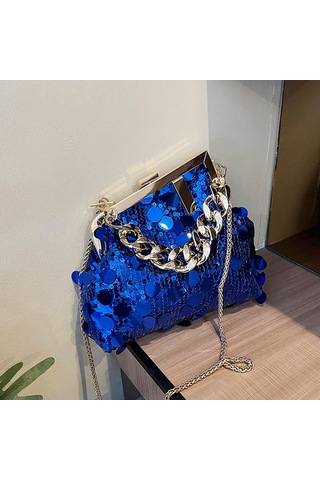 Dachuang "resmi Etkinlikler İçin Zarif Kadın Sequin Crossbody Çantası - Partiler, Konserler Ve Sökülebilir Zincir Kayışı İle Balo İçin Mükemmel" Silver