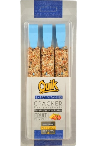 Quik Quik-195 Paraket Kuşu Krakeri - Meyveli - 3'lü