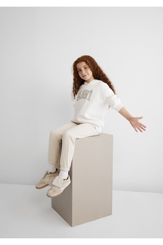 Mavi - Mavi Logo Baskılı Kapüşonlu Beyaz Sweatshirt 7610035-81964 Beyaz