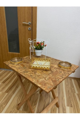 Apak Ahşap Osb Yüzeyli Katlanır Masa 60 CM 50 CM Bambu