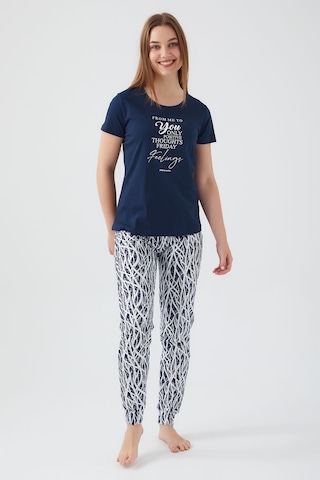 Pierre Cardin 8611 Kadın Kısa Kol Pijama Takım Lacivert