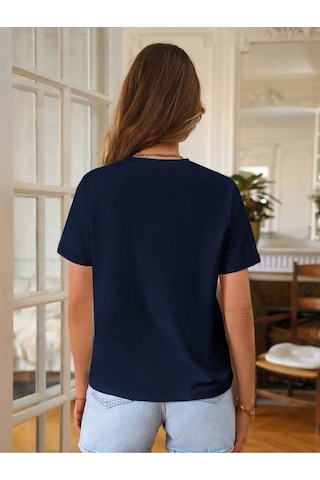 Uyguntarz Unisex Jean Desenli Kalp Tasarım Basklı Tshirt Lacivert
