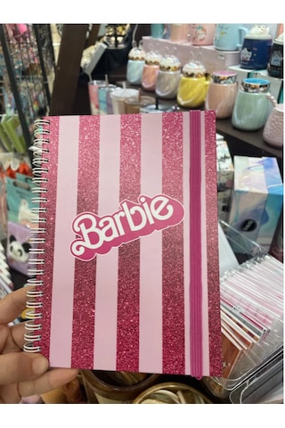 Özel Tasarım Barbie Lastikli Sert Kapaklı Defter