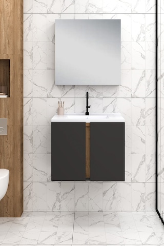 %100 Mdf 65 Cm Lavina Banyo Dolabı Beyaz