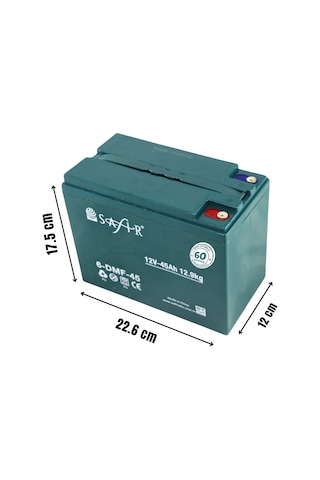 Safir Jel Akü 12 V - 45+ Ah 12.9kg 60 Ah Uyumlu