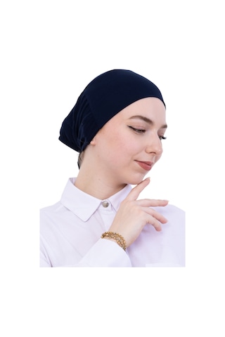 Modish Group Pratik Bone Pamuklu Tesettür İç Bone, Başörtüsü İçin Hazır Viskon Şapka, Namaz Günlük Kullanım İçin Lacivert