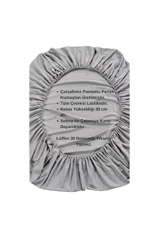 Lila Moon Çift Kişilik Mavi Penye Çarşaf Mavi