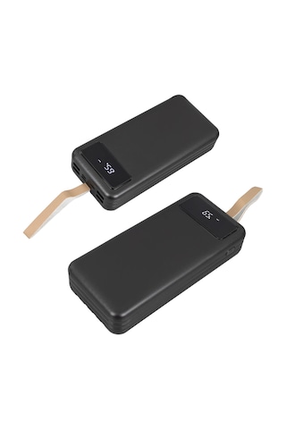 Powermaster 20000mah Powerbank Dijital Ekranlı 4 Usb 3 Kablo Type-c Lightning Micro Usb Led Fener