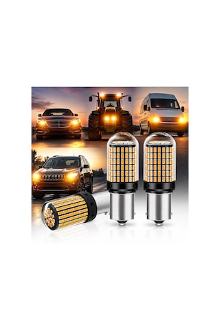 P21w 144 Ledli Ultra Parlak Geri Vites Park Ampül Tek Duy Turuncu 2 Adet