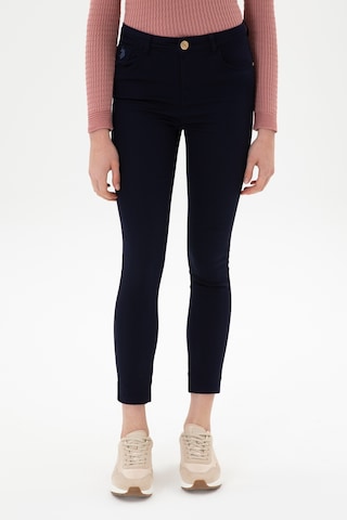 U.S. Polo Assn. Kadın Lacivert Toothpick Fit Kanvas Pantolon 50316852-VR033