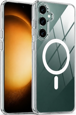 Samsung Galaxy S23 Fe İle Uyumlu Yumuşak Magsafe Kablosuz Şarj Destekli Şeffaf Kılıf Kamera İçin Yükseltilmiş Çerçeve