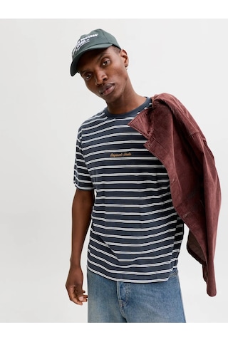 Jack & Jones Jack&jones Jornorrebro Stripe Tee Erkek T-shirt 12291021 Lacivert