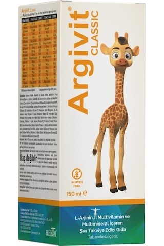 Argivit Arjinin İlaveli Multivitamin Şurup 150 ML