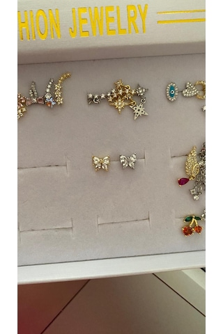 Taşlı Minimal Kelebek Tragus Helix Kıkırdak Küpe Pearsing Gümüş