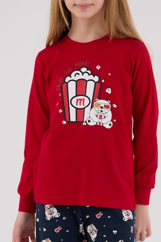 Rolypoly Kız Çocuk Uzun Kol Pijama Takım Kırmızı-1746 Kırmızı