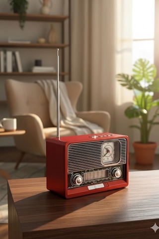 Blackbird Kırmızı Ktf-1647 Nostaljik Ahşap Görünümlü Fm Radyo Usb/tf Kart Mp3 El Feneri