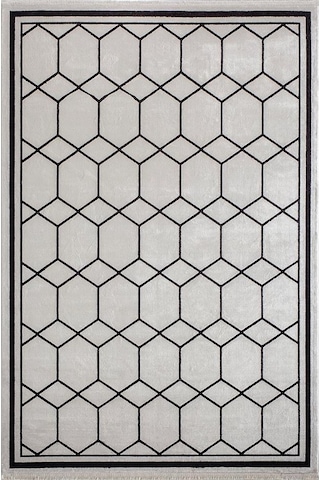 Bahariye Halı Deep Koleksiyonu 6084 Bej Siyah 15x230 Ölçü Renkli