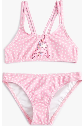 Koton Bikini Takımı Unicorn Baskılı İnce Askılı Pembe 4skg00008mm Pembe