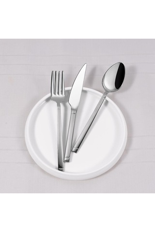 Serenk Barselona Çelik Çatal Kaşık Bıçak Takımı 18 Parça Gümüş