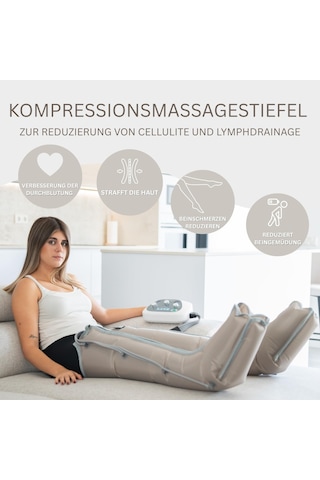 Hava Basıncı Bacak Masaj Aleti - Ev İçin Pressoterapi, 30-250 Mmhg, 4 Mod, 4 Örtüşen Bölge, Rahatlama Ve Konfor Kontrol Ünitesi Ve Bacak Manşetleri