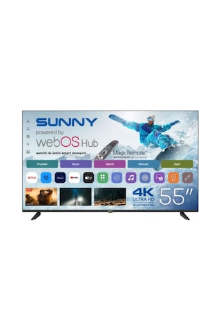 Sunny SN55QUPRL-W02M 55" 4K Ultra HD 140 Ekran Uydu Alıcılı Webos Smart QLED TV