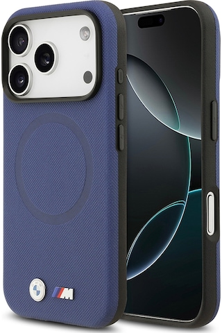 İphone 17 Pro Max Uyumlu Kılıf Bmw Lisanslı M-safeli Metal Logo Delikli M Dizayn Deri Kapak Lacivert Lacivert