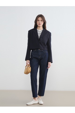 Lcw Vision Lacivert Kadın Crop Blazer Ceket