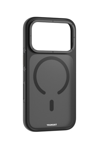 İphone 17 Pro Max Uyumlu Kılıf M-safe Şarj Özellikli Youngkit Rock Sand Serisi Kapak Siyah Siyah