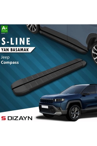 S-dizayn Jeep Compass 3 S-line Siyah Yan Basamak 193 Cm 2025 Üzeri A+ Kalite
