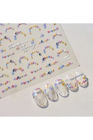 Flybuy 1 Adet 5d Elmas Japon Bahar Çiçek Nail Art Etiketler Zarif Tasarım 4556