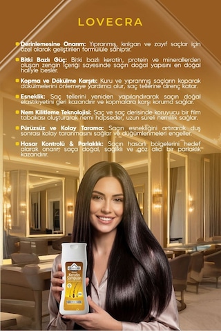 Onarıcı Keratin Şampuan Saç Güçlendirici Onarıcı Besleyici Kırılma Karşıtı Dökülme Karşıtı 250 Ml Tüm Saç Tipleri