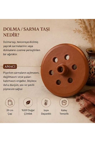 Kapadokya Çömlek Dolma Sarma Taşı 21 Cm