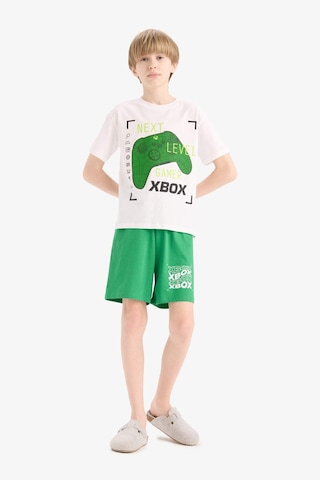 Defacto Erkek Çocuk Xbox Pijama Takımı Kısa Kollu Üst Beli Lastikli Şort E0345a825hswt34 Beyaz