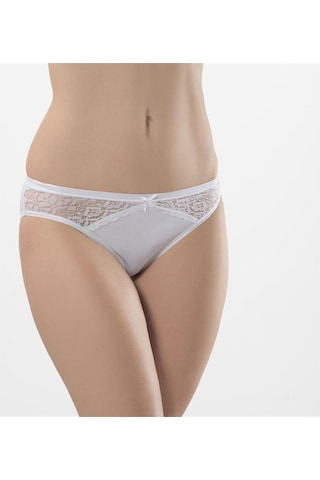 Türen 261 İkili Likralı Dantelli Bikini-beyaz Beyaz