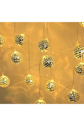 2m 10 Led Pilli Disko Toplu Işık Çok Renkli