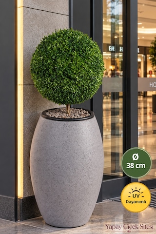 Yapay Çiçek Sitesi Gri Fiber Saksıda Dekoratif Kaliteli Yapay Top Şimşir Uv Dayanımlı 110 Cm Yeşil Yapay Çiçek Sitesi Gri Fiber Saksıda Dekoratif Kaliteli Yapay Top Şimşir Uv Dayanımlı 110 Cm Yeşil