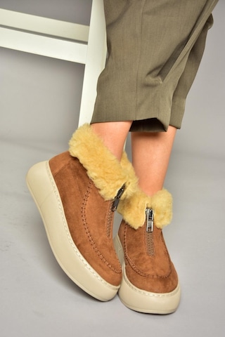 Fox Shoes T811231102 Taba Süet Kadın Bot Taba-Süet Taba