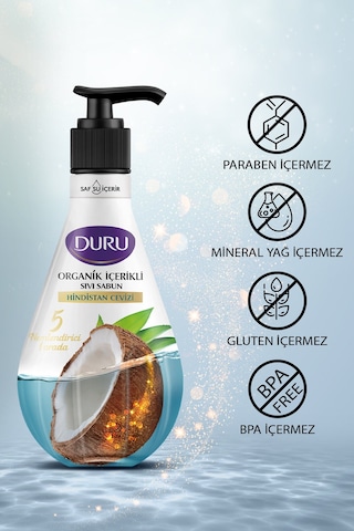 Organik Içerikli Hindistan Cevizli Sıvı Sabun 3x500ml