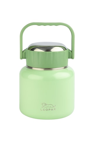 Çelik Mama Termosu Sıcak Veya Soğuk Yiyecekler İçin Öğle Yemeği Termosu 900 Ml - Yeşil Yeşil
