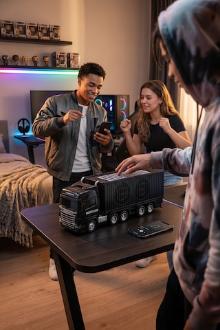 Bluetooth Hoparlör Güneş Enerjili Tır Tasarımlı Fm Usb Aux Speaker D45 Siyah