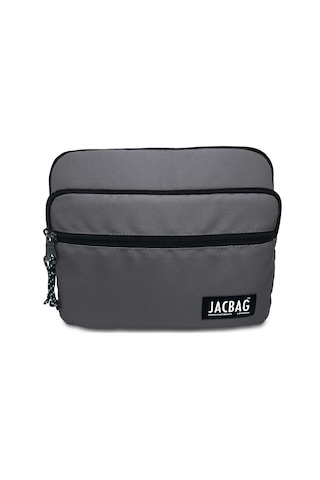 Jacbag Gri Üç Cepli Tablet Telefon Çantası - Erkek Çocuk/yetişkin Tablet Kılıfı