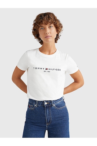 Tommyhilfiger Organik Pamuk Bayan T-shirt Beyaz